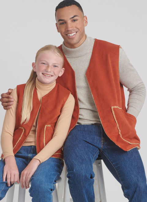 Simplicity S9860 | Children's, Teens' and Adults' Lined Vests for American Sewing Guild