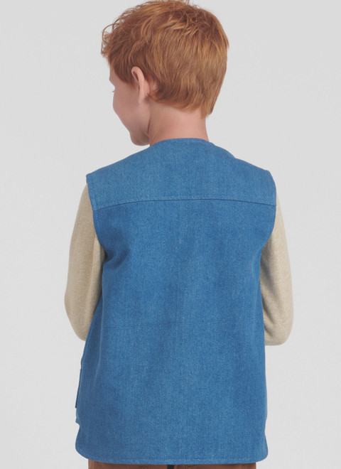 未使用☆cotton slab yarn tilden vest S9860 | Children's, Teens' and Adults' Lined Vests for American