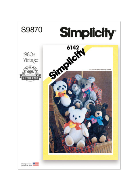 Simplicity S9870 | Plush Bears | Front of Envelope