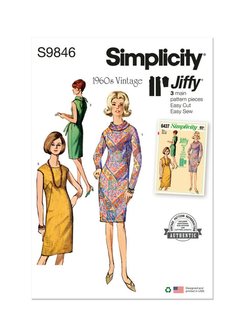 Simplicity S9846 | Misses' Dress | Front of Envelope