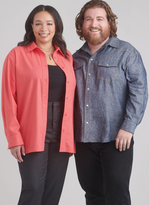 S9859 (PDF) | Plus Size Unisex Shirts | Simplicity