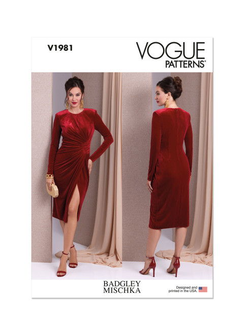 Vogue Patterns V1981 | Misses' Knit Dress by Badgley Mischka | Front of Envelope