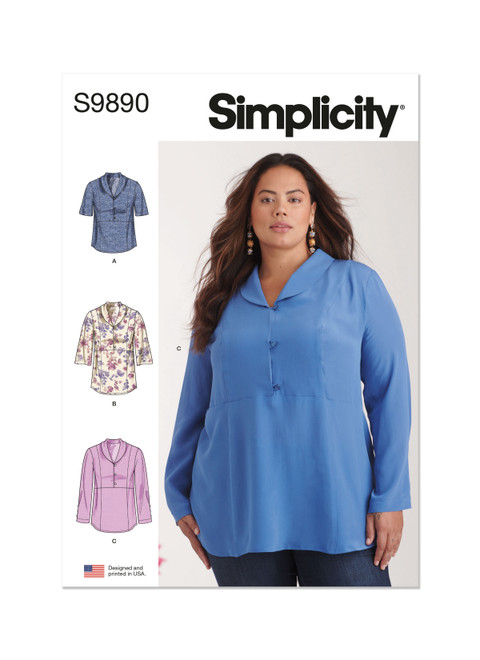 Simplicity S9890 | Women's Tops | Front of Envelope