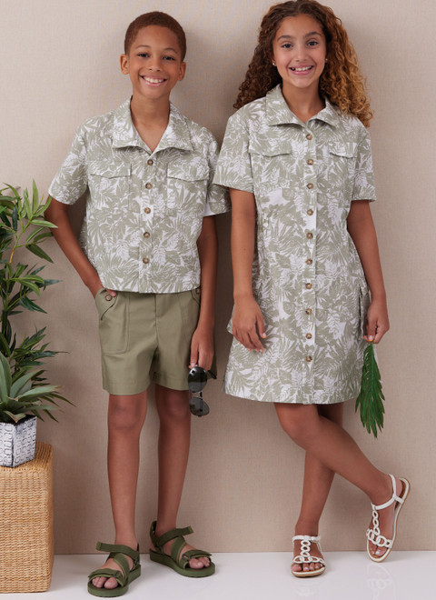 McCall's M8462 | Girls' and Boys' Shirt, Pants, Shorts and Girls' Dress