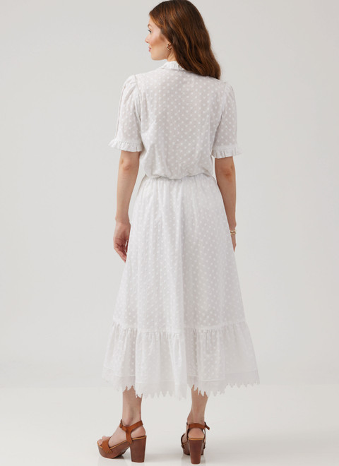 McCall's Schnittmuster M8463A - Damenbluse, Weste, Rock & Petticoat Laura Ashley