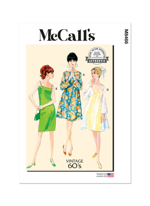 M8466 (PDF) | Misses' Slip Dress and Sheer Overdress | McCall's