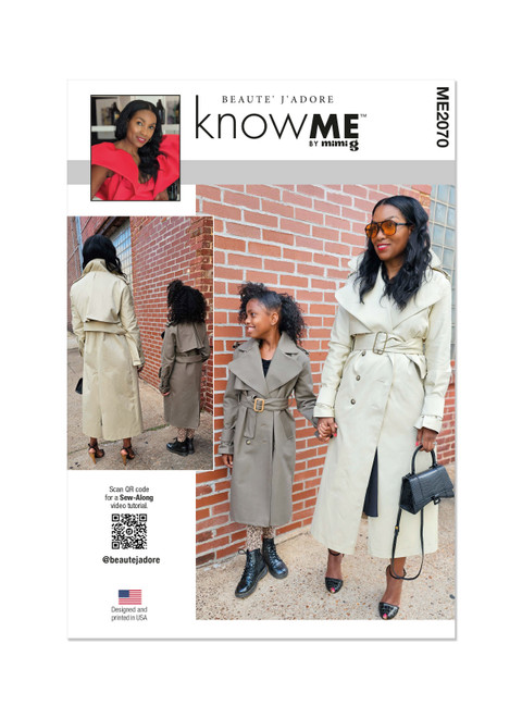 Know Me ME2070 | Girl's and Misses' Trench Coat by Beaute' J'Adore | Front of Envelope
