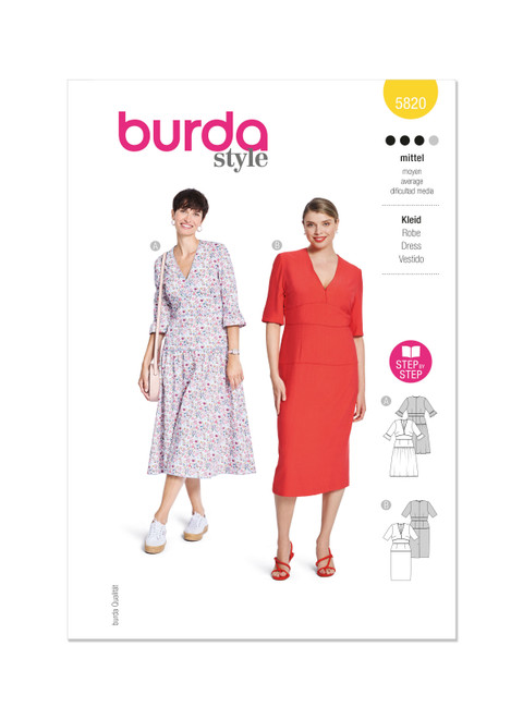 Burda Style BUR5820 | Burda Style Pattern 5820 Misses' Dress | Front of Envelope