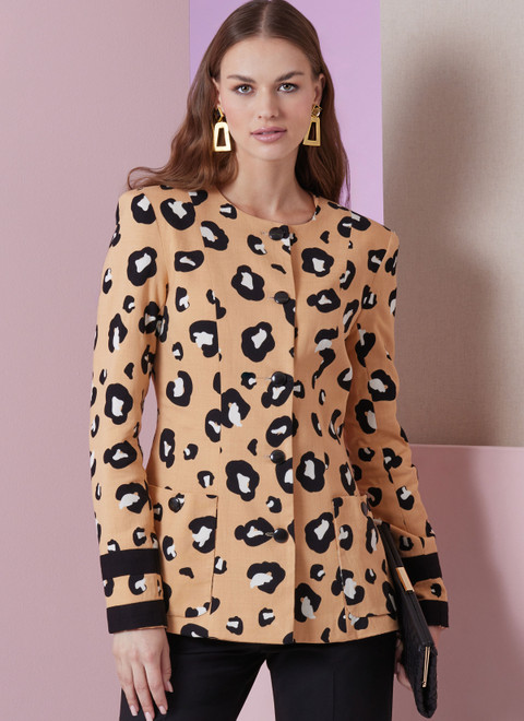 Slight vogue 変形ボタンジャケット モード Amazon.com: Vogue Patterns Women's Hemmed Jacket Sewing Pattern by