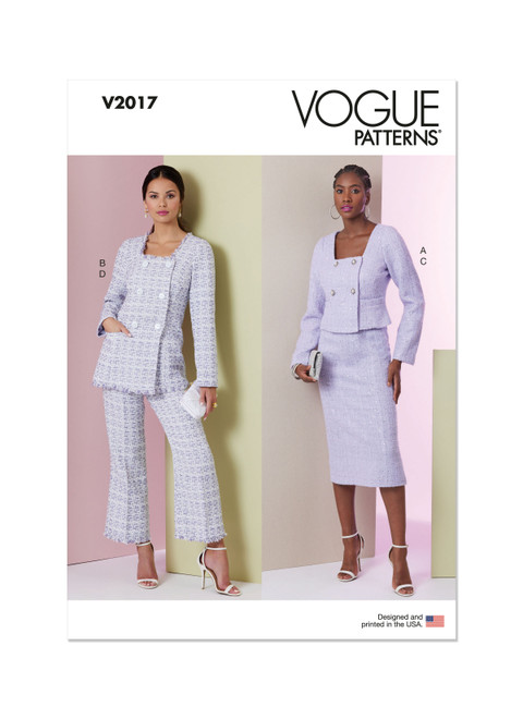V2017 | Misses' Jacket in Two Lengths, Skirt and Pants | Vogue