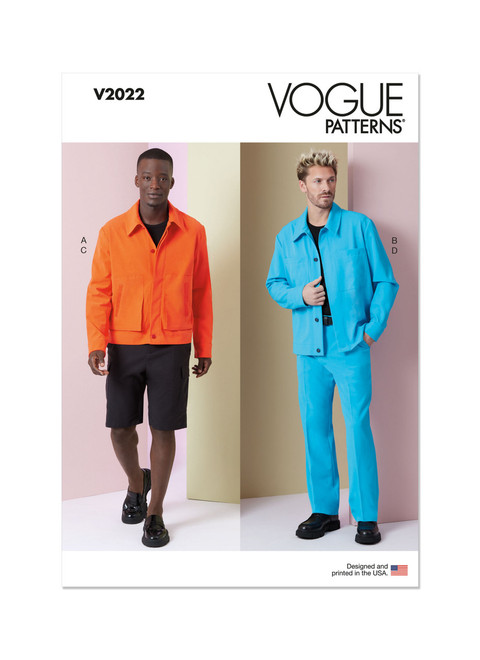 V2022 (PDF) | Men's Jackets, Shorts and Pants | Vogue Patterns
