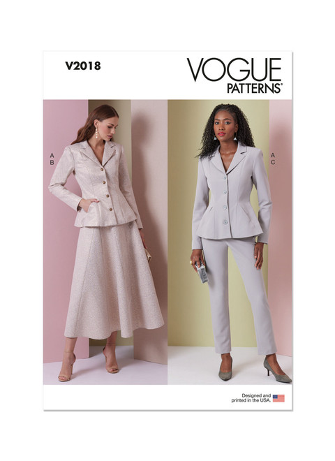 V2018 (PDF) | Misses' Jacket, Skirt and Pants | Vogue Patterns