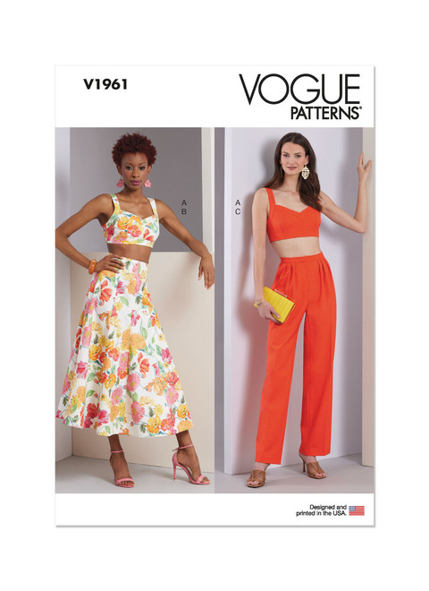 ワンピース ASPESI Women Mid Skirts 2968 ORANGE V1961 (PDF) | Misses' Top, Skirt and Pants | Vogue Patterns