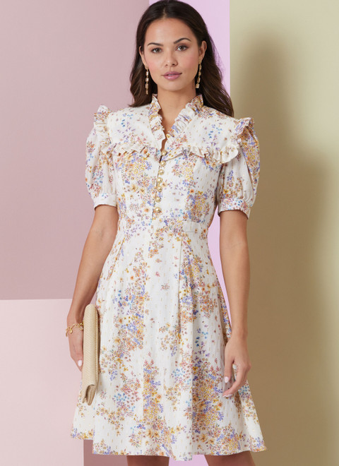 V2005 (PDF) | Misses' Dress in Two Lengths with Sleeve Variations