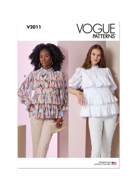 Vogue Patterns V2011 | Misses' Top with Sleeve Variations | Front of Envelope