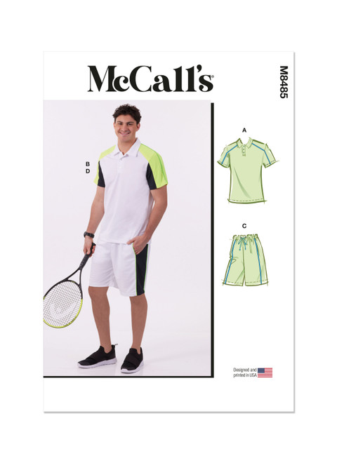 McCall's M8485 | Men's Knit Tops and Shorts | Front of Envelope