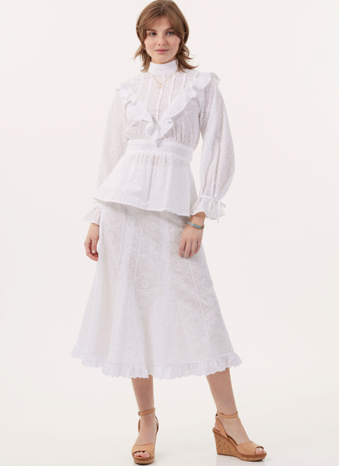 M8490 | Misses' Tops, Skirt and Petticoat by Laura Ashley | McCall's