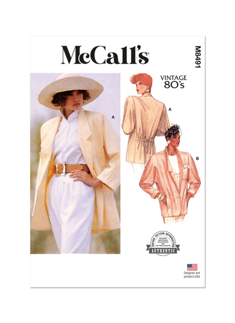McCall's M8491 | Misses' Unlined Jacket | Front of Envelope