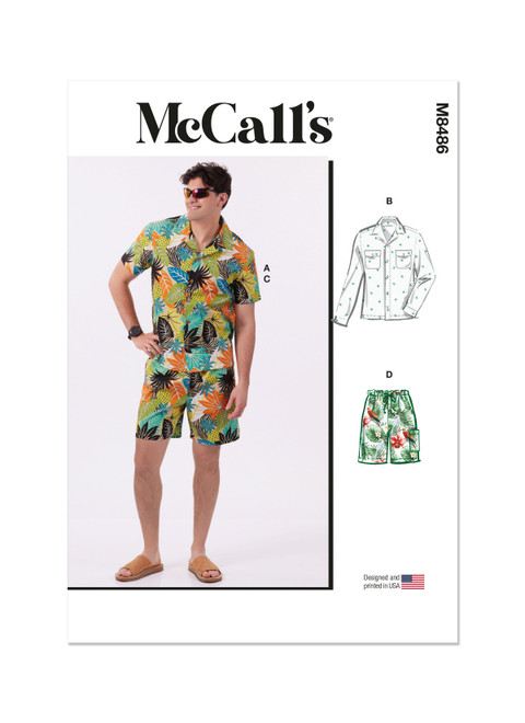 McCall's M8486 | Men's Shirts and Shorts  | Front of Envelope