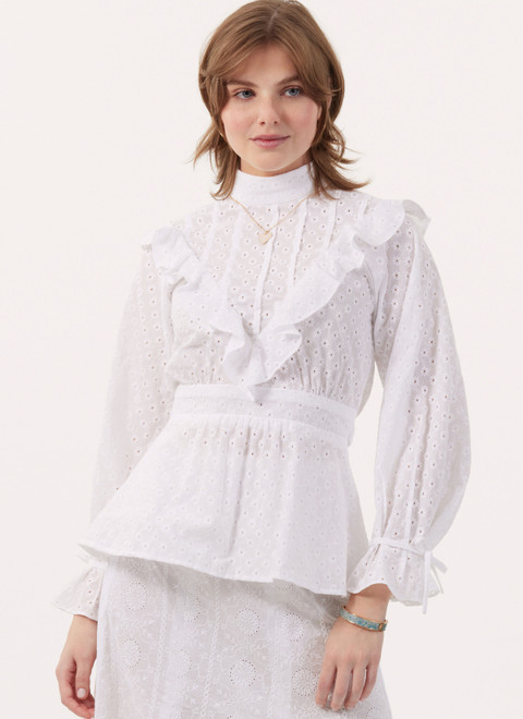M8490 (PDF) | Misses' Tops, Skirt and Petticoat by Laura Ashley