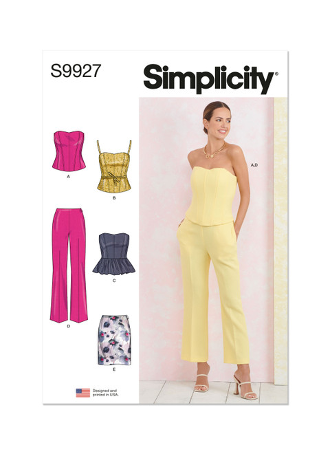 Simplicity S9927 | Misses' Corsets, Pants and Skirt | Front of Envelope