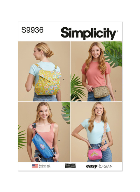 S9936 | Backpack, Bags and Purse by Elaine Heigl Designs | Simplicity