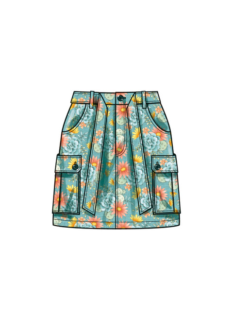 S9924 (PDF) | Misses' Cargo Skirts | Simplicity
