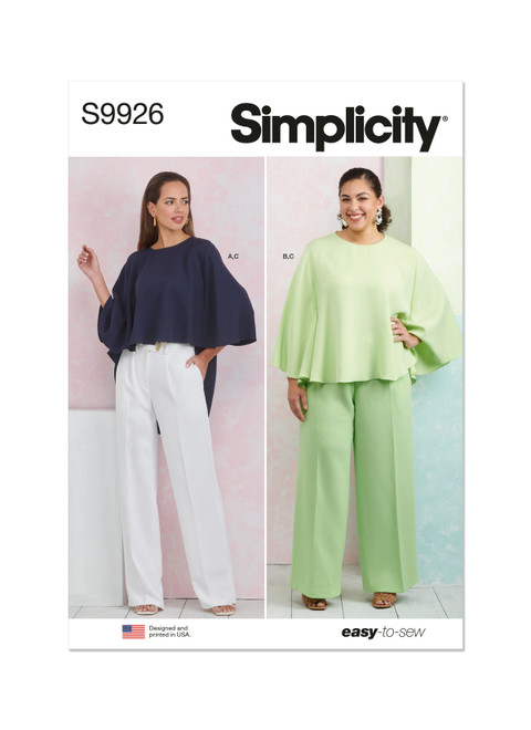 Simplicity S9926 | Misses' and Women's Tops and Pants | Front of Envelope