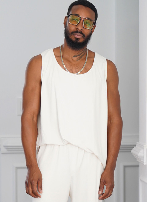 Simplicity S9931 | Men's Robe, Knit Tank Top, Pants and Shorts by Norris Danta Ford