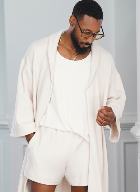 S9931 (PDF) | Men's Robe, Knit Tank Top, Pants and Shorts by