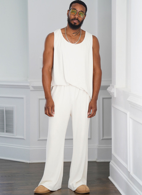 S9931 (PDF) | Men's Robe, Knit Tank Top, Pants and Shorts by