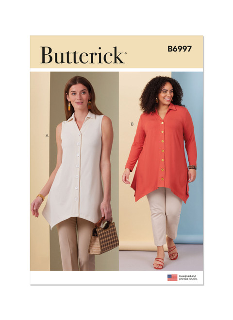 Butterick B6997 | Butterick Sewing Pattern Misses' and Women's Knit Tops | Front of Envelope