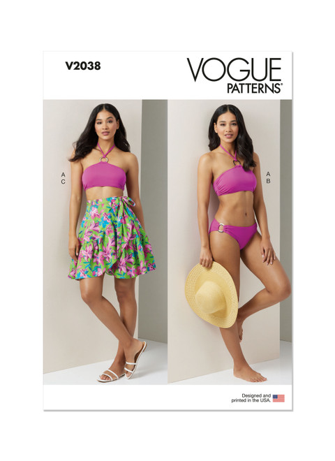 Vogue Patterns V2038 | Vogue Patterns Misses' Bikini and Sarong | Front of Envelope