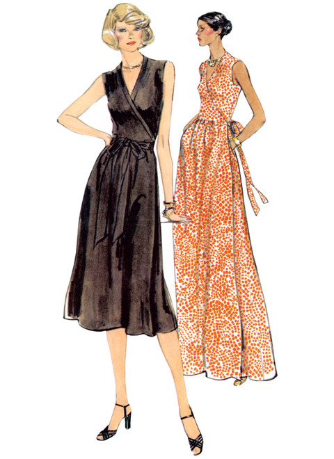 V2040 (PDF) | Vogue Patterns Misses' Front Wrap Dresses by Diane