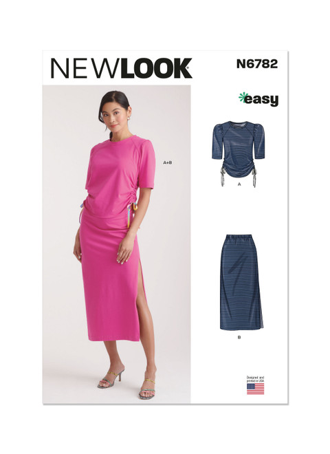 New Look N6782 | Misses' Knit Top and Skirt | Front of Envelope