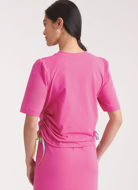 【新品未使用タグ付】LONG SLIT CABLE KNIT TOP ピスタチオ S9757 (PDF) | Misses' Knit Top and Skirt in Two Lengths | Simplicity