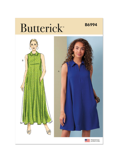 Butterick B6994 | Butterick Sewing Pattern Misses' Dress in Two Lengths | Front of Envelope