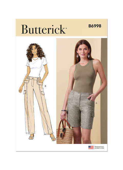 Butterick B6998 | Butterick Sewing Pattern Misses' Shorts and Pants | Front of Envelope