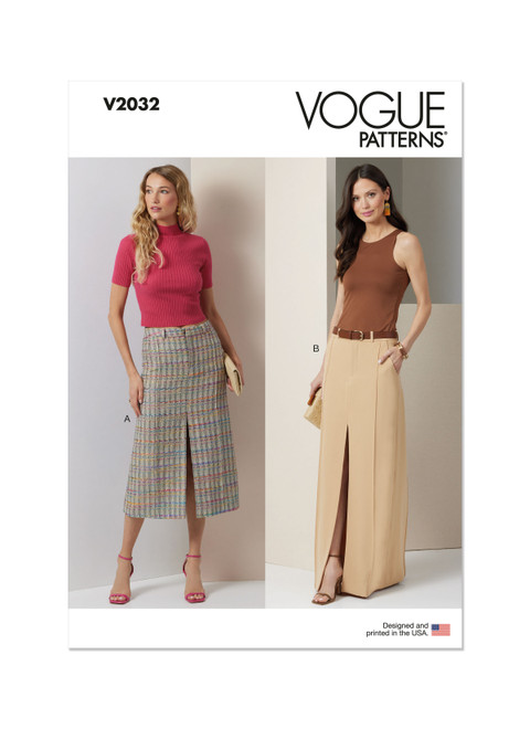 Vogue Patterns V2032 | Vogue Patterns Misses' Skirt in Two Lengths | Front of Envelope