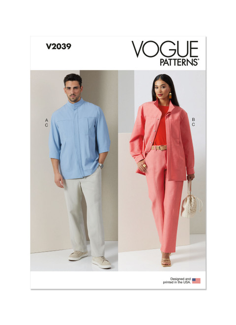 V2039 | Vogue Patterns Unisex Shirt and Pants | Vogue Patterns