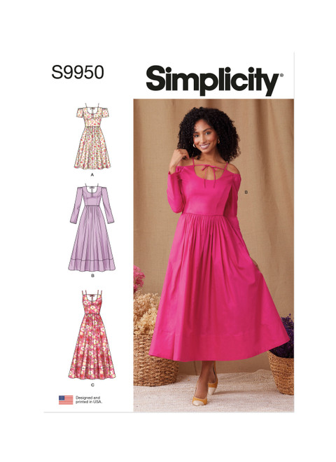 Simplicity S9950 | Simplicity Sewing Pattern Misses' Dress with Sleeve and Length Variations | Front of Envelope