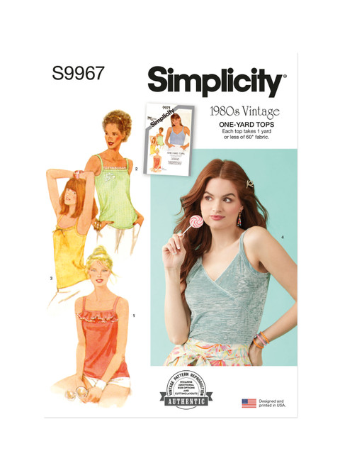 S9967 | Simplicity Sewing Pattern 1980s Misses' Pullover Knit Tops