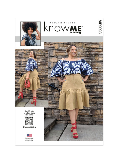 Know Me ME2093 | Misses' and Women's Top and Skirt by Keechii B Style | Front of Envelope