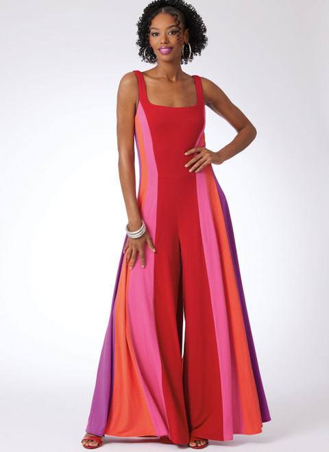M8512 (PDF) | McCall's Sewing Pattern Misses' Knit Jumpsuits and