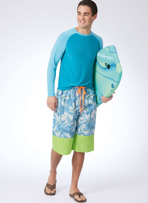 McCall's M8517 | McCall's Sewing Pattern Men's Rashguards and Shorts