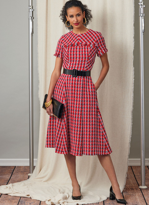 V2046 (PDF) | Vogue Patterns Misses' Dress with Sleeve and Length
