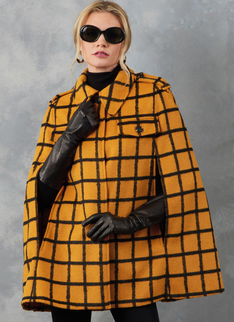 Patron De Couture Vogue V2054A - Capes Et Ceinture Pour Femme - Tailles XS à XXL - Instructions Illustrées