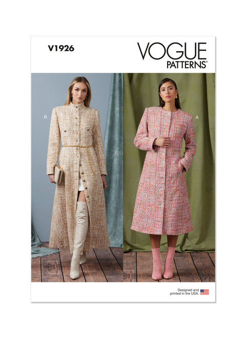 V1926 (PDF) | Misses' Coat in Two Lengths with Collar Variations