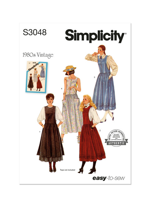 Simplicity S3048 | Simplicity Sewing Pattern 1960s Misses' Jumpers in Two Lengths | Front of Envelope