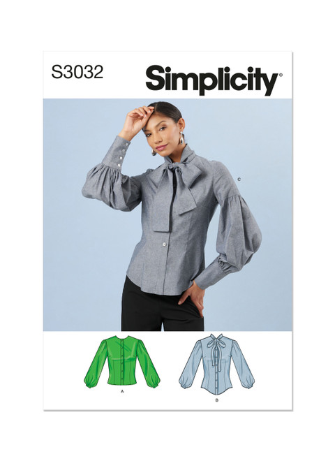 Simplicity S3032 | Simplicity Sewing Pattern Misses' Blouses | Front of Envelope